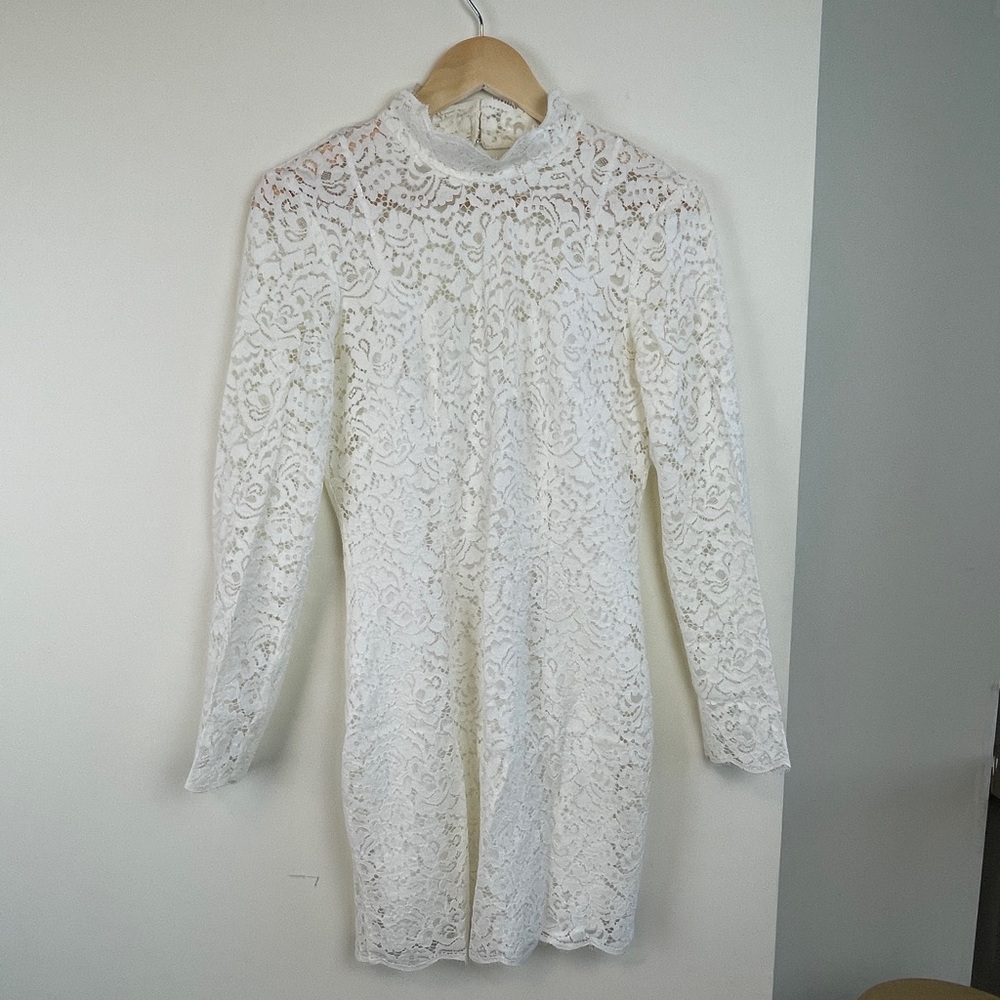 & other storis Women longsleeve open back white race dresse